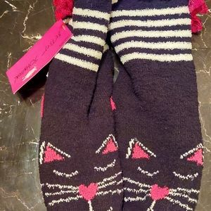 Betsey Johnson Cat Slipper Socks S/M NWT